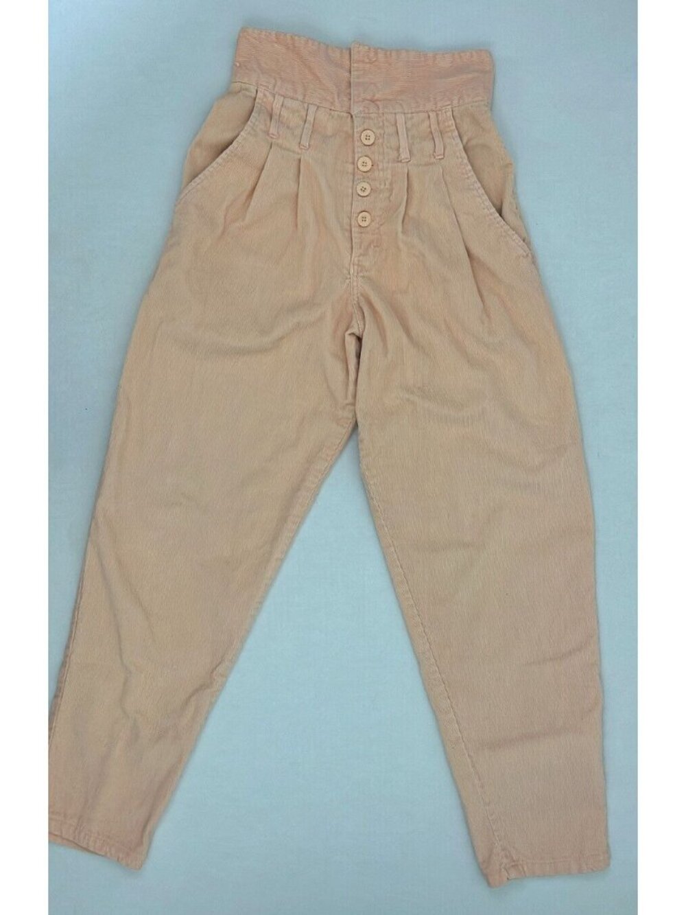 Vintage 90s Unicorn Women's 11 Corduroy Pants High Waist Rise Pleated Paperbag
